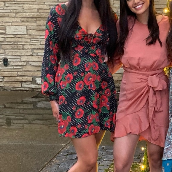 FREE PEOPLE - Morning Light Dress - Black/Red - Picture 6 of 7